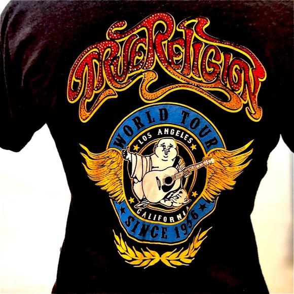 True Religion Tops - True Religion Crystal Logo Tee Shirt